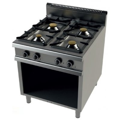 Cocina a gas con mueble de 4 fuegos 4,5+8+2x6 Kw Serie 900 JUNEX 800x900x900h mm 9400/3