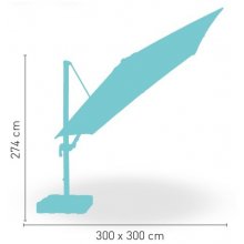 Parasol con mástil de aluminio Orientable con base DELUXE3X3