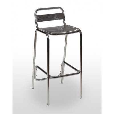 Taburete aluminio asiento y respaldo lamas de aluminio ADRIÁTICO ALUMINIO RESPALDO