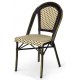 Silla armazón aluminio 28x1,5 dark bambú, tejido rattan crema-moka NIZA