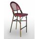 Taburete armazón aluminio 28x2 color dark bambú, asiento y respaldo Textilene TABURETE FLANDES