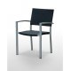 Sillón estructura aluminio gris asiento respaldo tejido rattan BERLÍN RATTAN