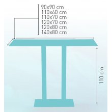 Mesa alta pie acero cromado PICASSO-H CR 70X40