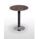 Mesa pie acero cromado columna rattan PICASSO-CR 40 Ø RATTAN