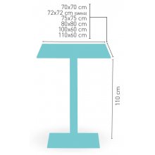 Mesa alta pie acero cromado columna rattan PICASSO-H-C60X40R