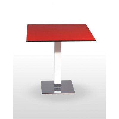 Mesa pie acero cromado columna metal lacada PICASSO-C 40x40 LAC