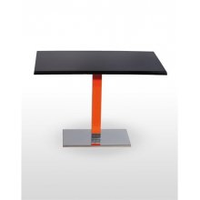 Mesa pie acero cromado columna metal lacada PICASSO-C 60x40 LAC