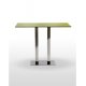 Mesa alta pie acero cromado columna metal lacada PICASSO-H-C 70X40LAC