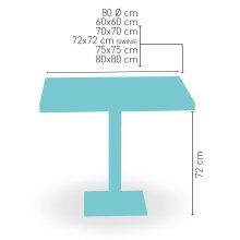 Mesa pie epoxi base y columna carta colores PICASSO EP 40X40 C