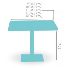 Mesa alta pie epoxi base y columna carta colores PICASSO-H EP 60X40 C
