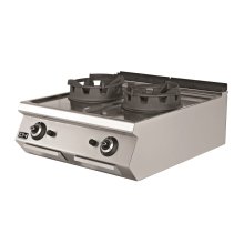 Cocina Wok a Gas Sobremesa 2 fuegos 2 x 18 kW 800x730x300h mm EMPPLS7WK020 Línea 700 Estambul